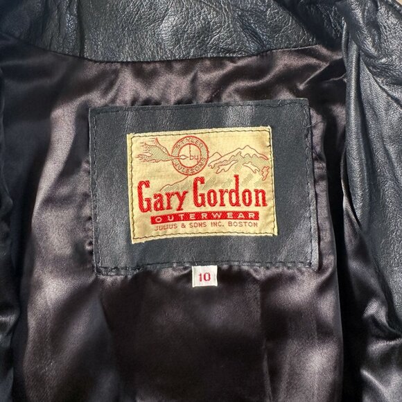 Vintage Gary Gordon Black Leather Jacket Sz XS/S Moto Y2K 90s Western Goth Biker - Picture 8 of 10